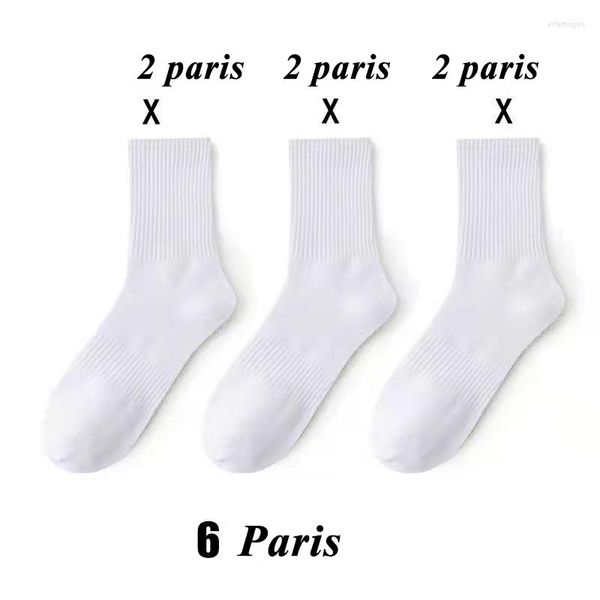 Calcetines Hombre 6 Pares Hombre Algodón Casual Negro Blanco Gris Largo Unisex Tubo Alto/Medio Deportes Negocios A Granel