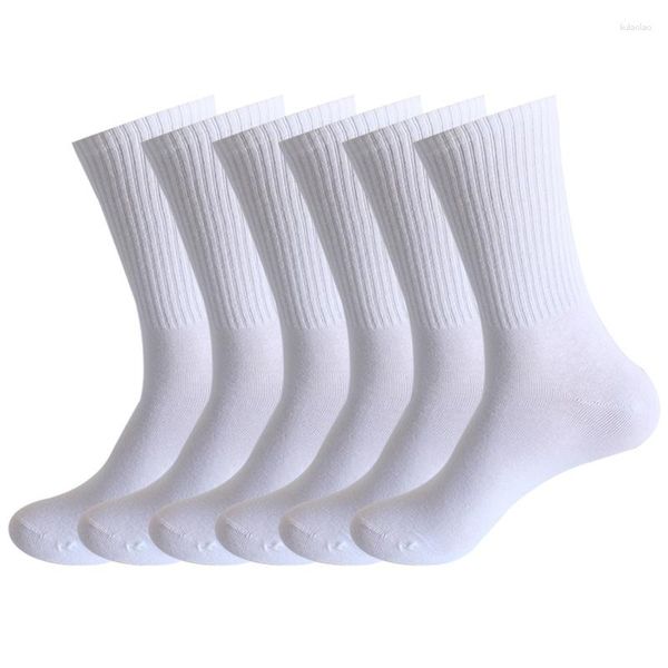 Chaussettes pour hommes 6 paires de et sport de course pour femmes grande taille couleur unie mi-tube