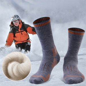 Chaussettes pour hommes 90 laine mérinos randonnée pour hommes femmes coussin de poids moyen équipage sports de plein air ski humidité chaude respirante 220923