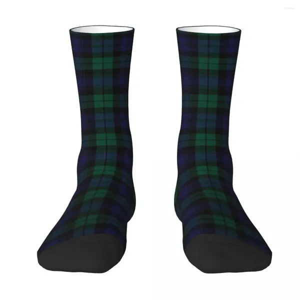 Chaussettes pour hommes toutes saisons, bas d'équipage Blackwatch, vêtements Tartan, accessoires modernes Harajuku pour hommes et femmes, cadeau d'anniversaire