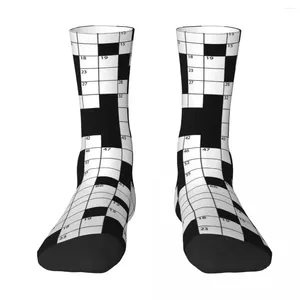 Chaussettes pour hommes toutes saisons, bas d'équipage, motif de mots croisés Cool, Harajuku, fou Hip Hop, accessoires longs pour hommes et femmes, cadeaux