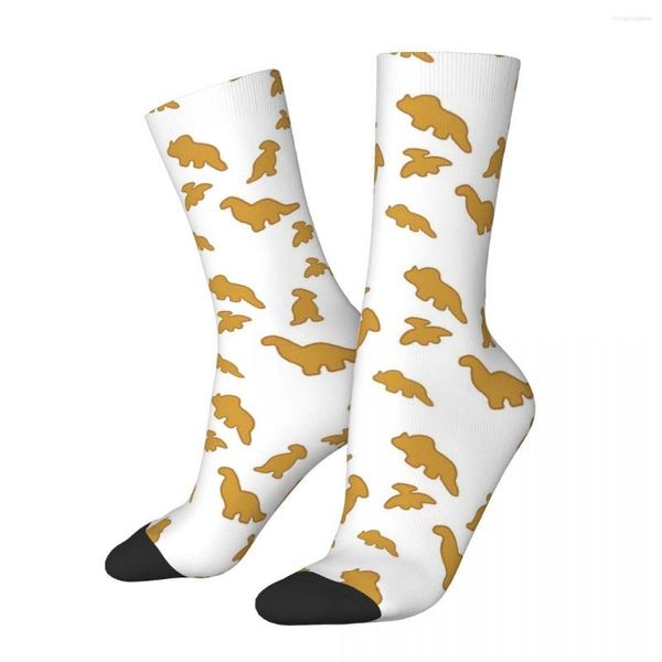 Chaussettes pour hommes toutes saisons, bas d'équipage Dino pépites de poulet Harajuku Hip Hop accessoires longs pour hommes femmes cadeau d'anniversaire