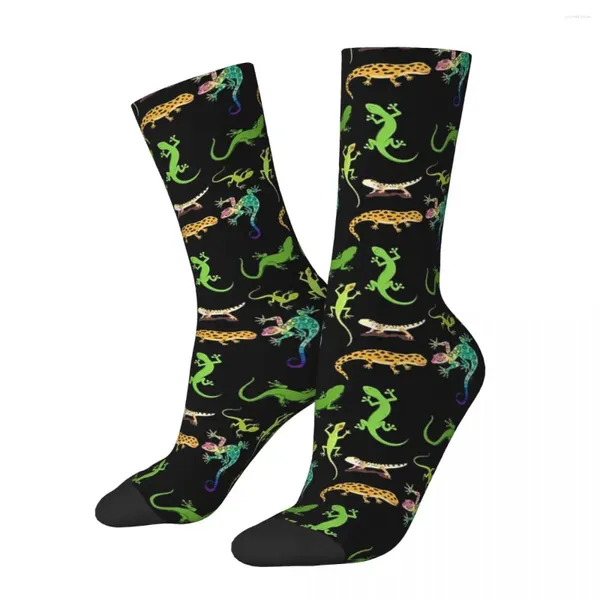 Chaussettes pour hommes toutes saisons bas d'équipage Gecko-cadeau pour les amoureux de Gecko Harajuku Hip Hop longs hommes femmes cadeaux de noël