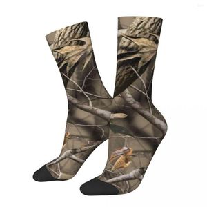 Chaussettes pour hommes toutes saisons, bas d'équipage, véritable arbre Camouflage, Harajuku Hip Hop, accessoires longs pour hommes et femmes, cadeaux de noël