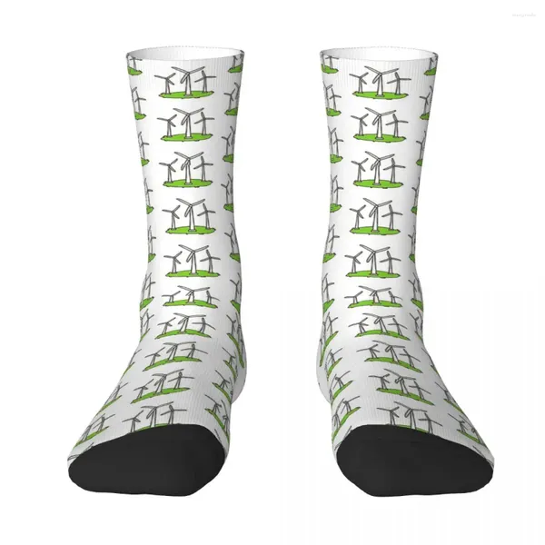 Chaussettes pour hommes toutes saisons, bas d'équipage, éoliennes Harajuku Crazy Hip Hop, accessoires longs pour hommes et femmes, cadeau d'anniversaire