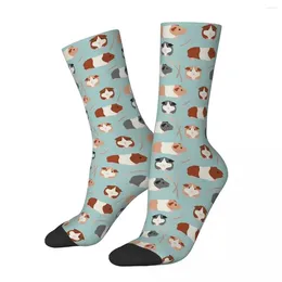 Chaussettes pour hommes toutes les saisons motif cochon d'inde Harajuku Super doux Sport Tube moyen bas décontracté pour hommes femmes cadeaux