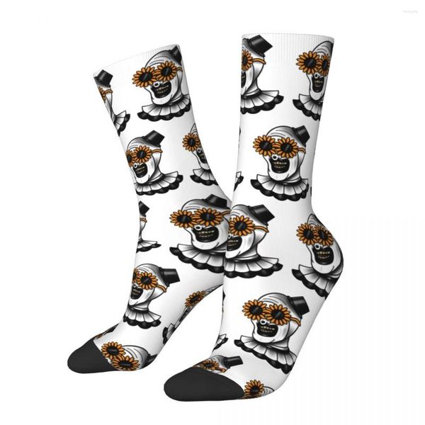 Chaussettes pour hommes toutes les saisons Harajuku femmes hommes Terrifier Clown film d'horreur effrayant équipage accessoires tube moyen chaud cadeau d'anniversaire