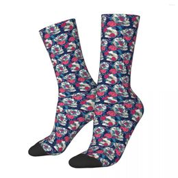 Calcetines masculinos todas las estaciones cráneo y rosas azúcar harajuku sudor absorbente medias casuales para hombres regalos