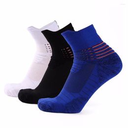 Herensokken Anti-slip man Katoenjongens Casual Stripe Blue Wit Ademend Happy Short Enkle Funny Sock