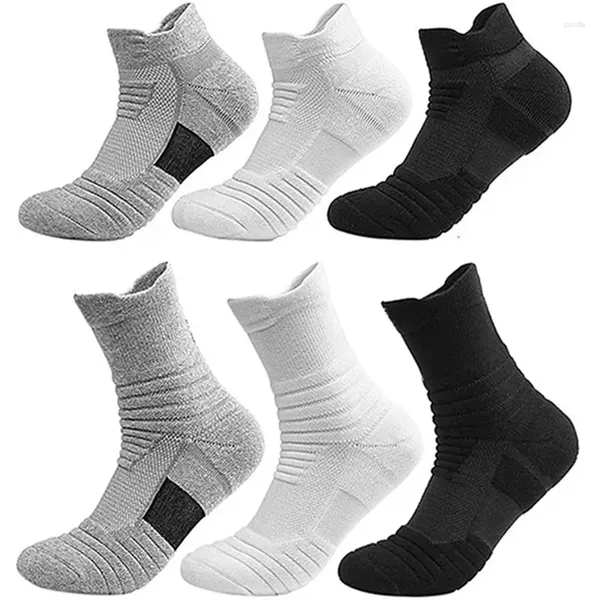 Chaussettes antidérapantes pour hommes, respirantes, pour sport, basket-ball, cyclisme, évacuation de l'humidité, Tube élastique court et Long