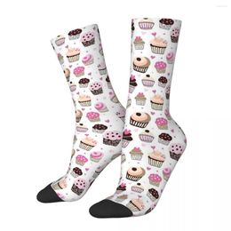 Herensokken Autumn Winter Fashion Unisex Cute Cakes Food Dessert Non-Slip Middle Tube