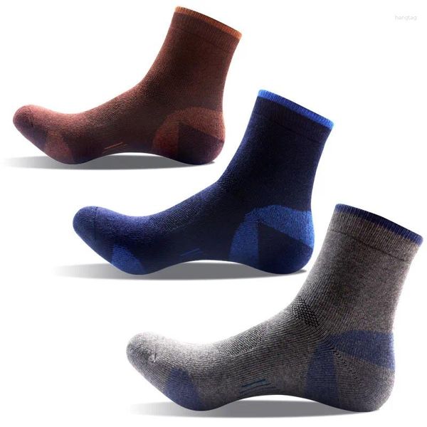 Calcetines para hombre Otoño Invierno hombres suave cómodo transpirable algodón deportes calcetín absorbente sudor desodorante negocios talla grande 39-43