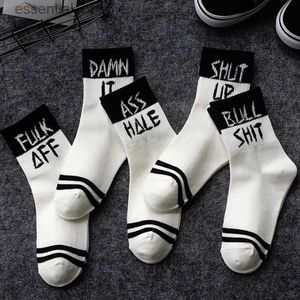 Chaussettes pour hommes Automne Hiver Unisexe Cool Funny Femmes Coton Sexy Anglais Lettre Street Fashion Hommes Coton Sox Femmes Ins Hot PopC24315