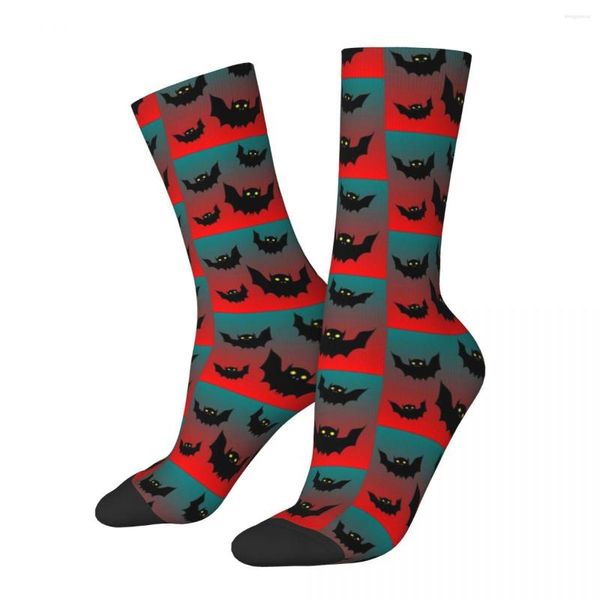 Calcetines de hombre murciélago hombre símbolo Halloween diseño hombres mujeres a prueba de viento novedad Primavera Verano Otoño Invierno medias regalo