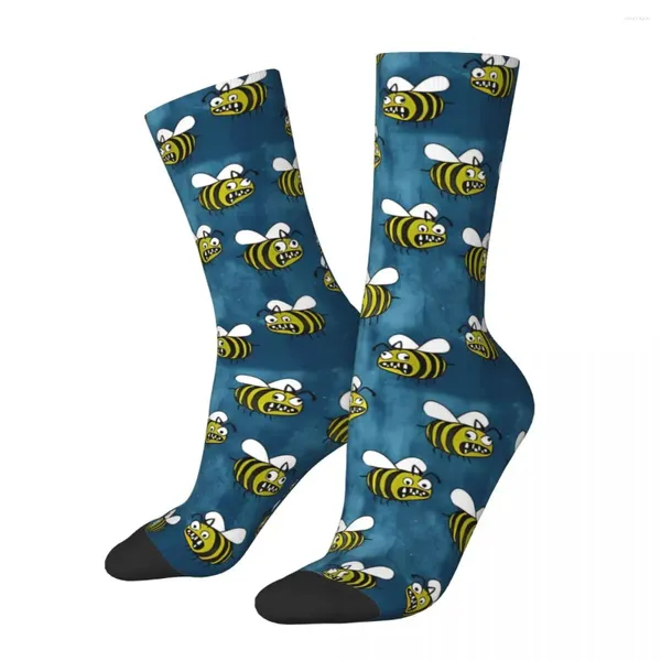 Calcetines de hombre Abejas Azul Divertido Retro Zombie Street Style Seamless Crew Calcetín Regalo Patrón Impreso