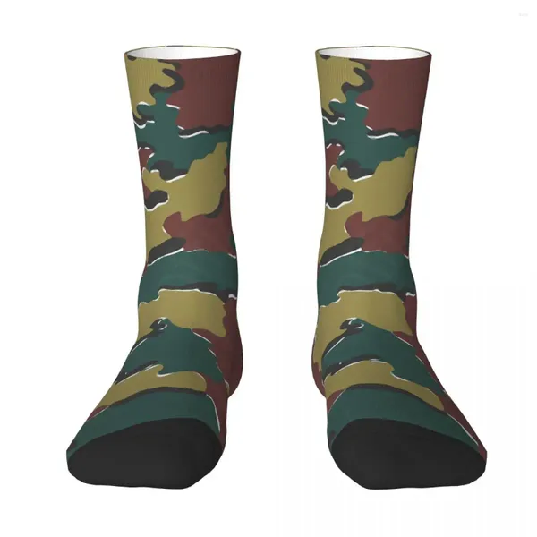 Calcetines para hombres Bélgica camuflaje retro vintage clásico estilo masculino mujer medias de otoño harajuku