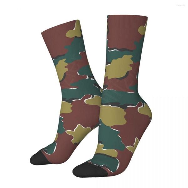 Calcetines para hombre Camuflaje belga Retro Vintage Estilo clásico Kawaii Cordón Escuela Patrón de dibujos animados Harajuku Hombres Happy Hip Hop