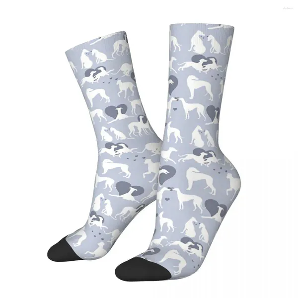 Chaussettes pour hommes Blue Dream Geryhound Greyhounds Dog Randonnée Impression 3D Garçon Filles Mi-mollet En Tube