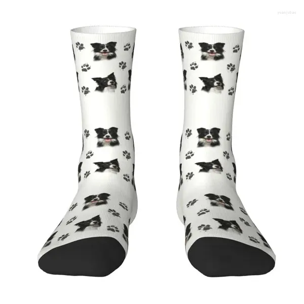 Chaussettes pour hommes Border Collie Crew unisexe cool robe de chien mignonne imprimée en 3D