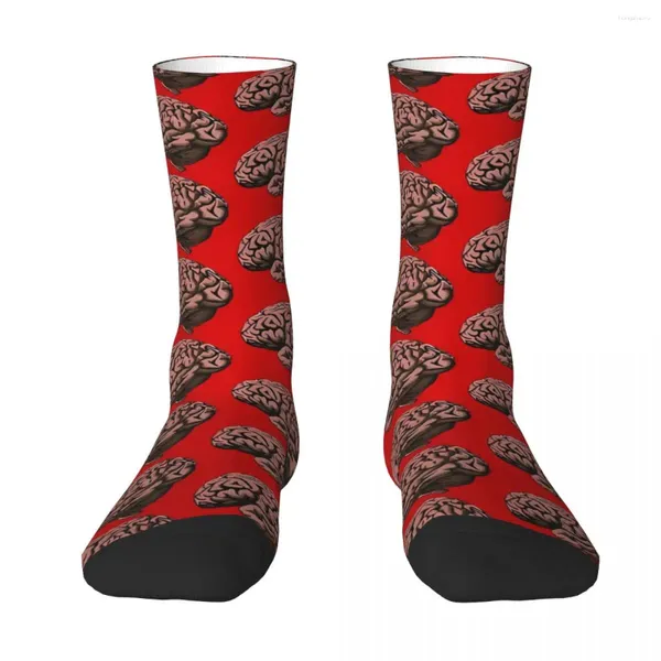 Calcetines de Hombre Patrón de Lunares Cerebros - Neurología Diseño Rojo Calcetín Hombres Mujeres Medias de Poliéster Personalizables