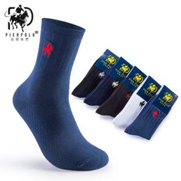 Chaussettes pour hommes marque hommes Pier Polo broderie Calcetines Happy Meia chaussettes pour hommes chaussettes en coton d'affaires T221011