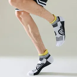 Calcetines para hombres Color brillante Tobillo Profesional Humedad Desodorante Toalla Parte inferior Deportes Algodón Atlético