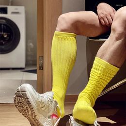 Heren sokken calcetines Solid Long Tube Sweat Sport Men Clothing Hombre Thread Cotton Basketball Mode
