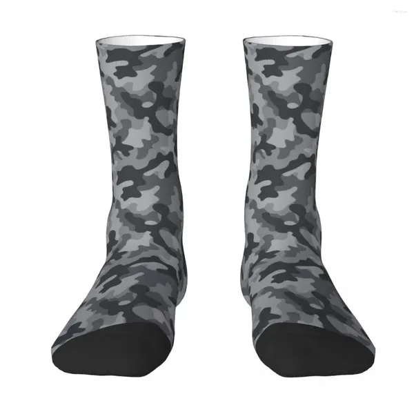 Calcetines para hombres camuflage profundo negro retro vintage clásico estilo masculino mujer medias de otoño hip hop