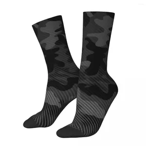 Heren sokken koolstof grappige vintage camouflage hiphop crazy crew sock cadeau patroon bedrukt