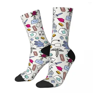 Chaussettes pour hommes Casual Mignon Doodle Cartoon Basketball Polyester Tube central pour unisexe Absorbant la sueur