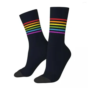 Calcetines masculinos sable de luz casual arcoiris baloncesto gay lgbt bisexual lesbian asexual asexual poliéster larga para unisex