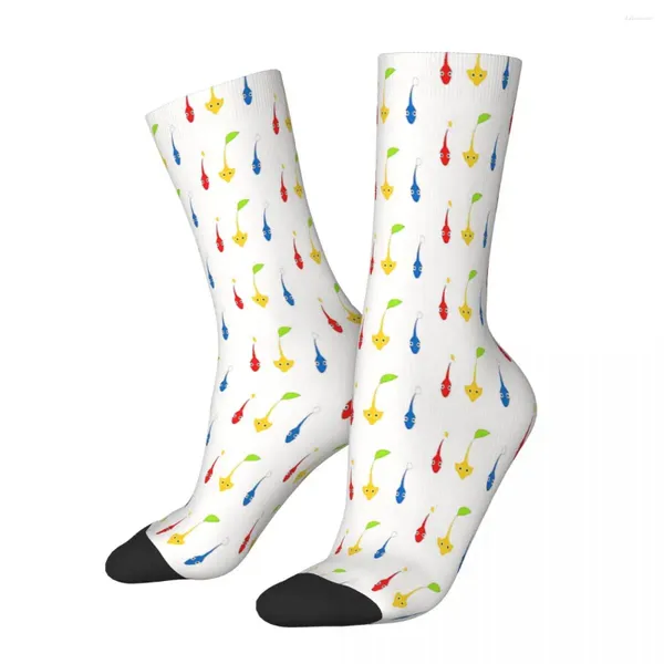 Chaussettes pour hommes personnages Pikmin hommes femmes bas d'été imprimés