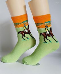 Chaussettes pour hommes Claasic Dames Hommes Garçon Cheval Modèle Tube Court Sport Décontracté Coréen Mignon Kawaii Drôle Heureux Hip Hop