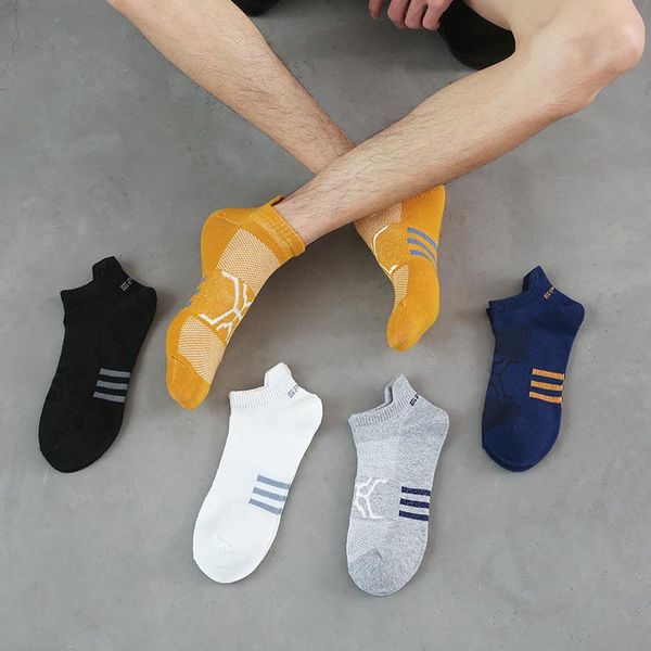 Chaussettes pour hommes Classique Hommes Rayé Coton Chaussette Homme Confortable Court Adulte Sox Printemps Été Standard Respirant Doux Sports Mode