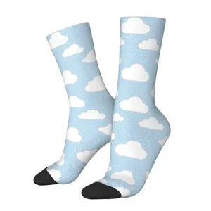 Calcetines para hombres Nubes Hombres Mujeres Poliéster Divertido Feliz Loco Primavera Verano Otoño Invierno Tubo Medio Regalo