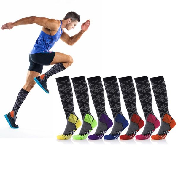 Chaussettes pour hommes Color Compression Hommes Femmes Fit For Running Infirmières Vol Voyage Maternité Grossesse Sport Endurance ChaussettesHommes HommesHommes