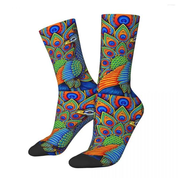 Chaussettes colorées Paisley paon arc-en-ciel oiseau 16 Harajuku, bas Super doux, accessoires toutes saisons pour hommes et femmes