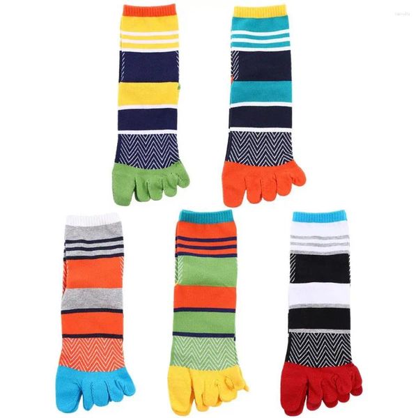 Chaussettes pour hommes, confortables, mode, épais, Sport, tendance, à bout fendu, Tube central, bonneterie en coton, cinq doigts