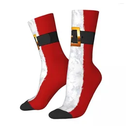 Chaussettes pour hommes Compression Santa Claus Suit déclaration vintage Harajuku Christmas Hip Hop Novelty Cake Sock Sock Crew Gift Imprimé