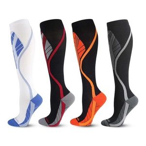 Calcetines de compresión para hombre, fútbol, maratón, correr hasta la rodilla, medias para mujer, deporte, Golf, fútbol, previene las venas varicosas 220924