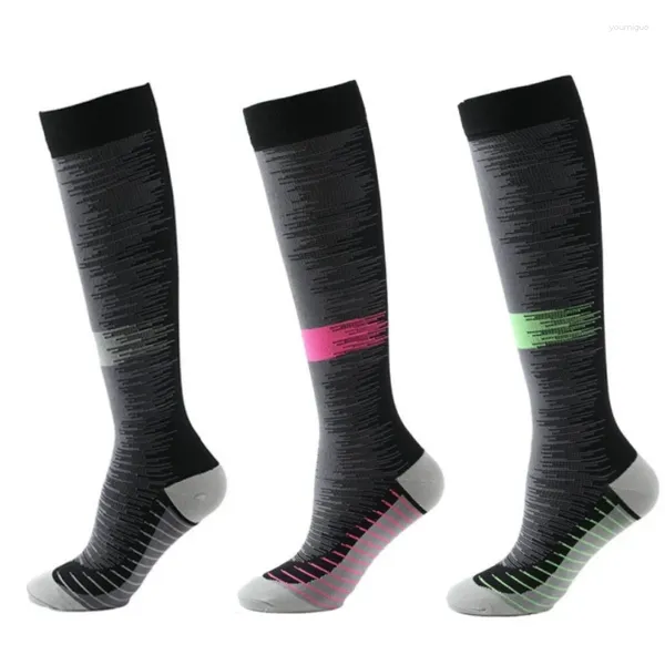 Chaussettes pour hommes chaussettes de compression pour œdème diabète varices veines extérieures hommes femmes courent des sports de randonnée 20-30 mmhg