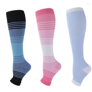 Chaussettes de Compression pour hommes et femmes, prévention des varices des mollets, douleurs, fermeture éclair, pression, cyclisme, soutien professionnel des jambes