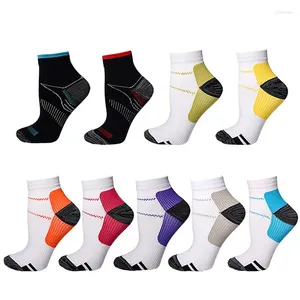 Chaussettes masculines compression d'été blanc plantaire fascia bassins de sport extérieur décontracté ys001-152