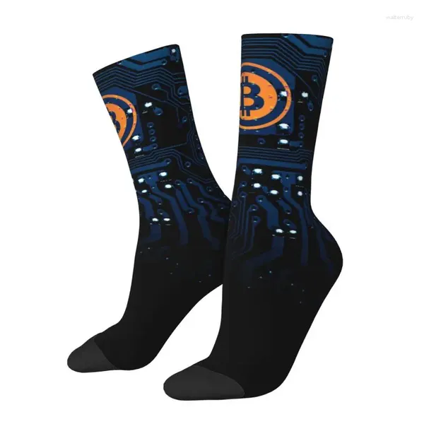 Chaussettes masculines Computer Motherboard CPU CIRCUIT MENS CREW UNISEX KAWAII BTC BLOCKCHAIN SPRING ÉTÉ AUTOMNE Robe d'hiver