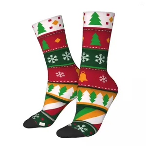 Chaussettes masculines COOL FESTIVE Christmas Basketball Polyester Crew for Unisexe Sweat Absorbing