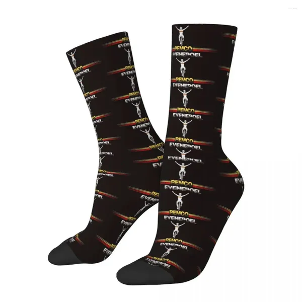 Chaussettes pour hommes Cool Remco Evenepoel imprimé cyclisme Merch confortable longue antidérapante cadeau d'anniversaire pour unisexe