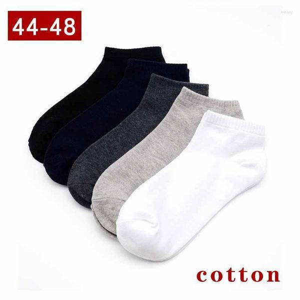 Chaussettes homme coton homme grande taille couleur unie court hommes affaires décontracté noir blanc gris printemps été Calcetines Hombre