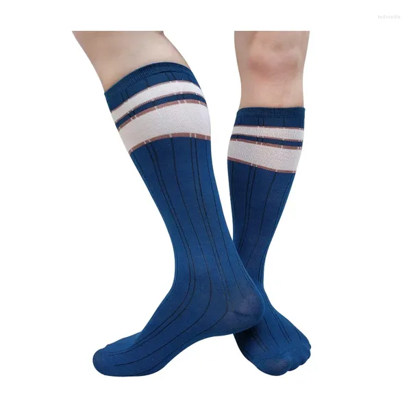 Chaussettes masculines coton hommes formels sur le veau long tube robe mâle respirant drôle de tuyau de commerce sexy