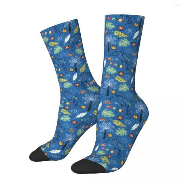 Calcetines para hombres Calcetines locos para hombres Safari Parrot Niños Colección de animales Hip Hop Harajuku Pet Bird Seamless Boys Crew Compresión