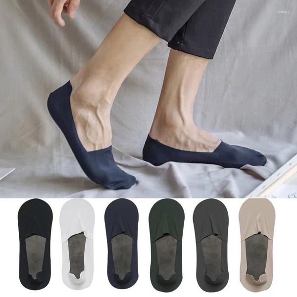 Calcetines para hombres Corte Pares Sudor 3 Delgado No antideslizante Bajo Hombres Calcetín de verano Transpirable Fondo Mostrar Algodón Casual Invisible Absorber Silicona